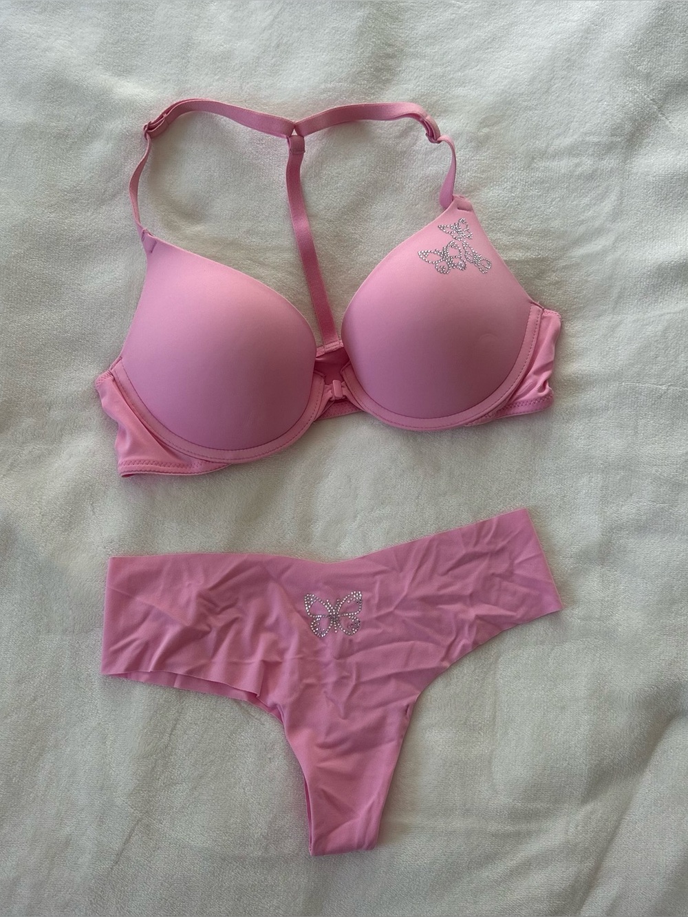 Victoria’s Secret PINK Bling Butterfly Set – Pink Lollipop – Size Small – NWOT